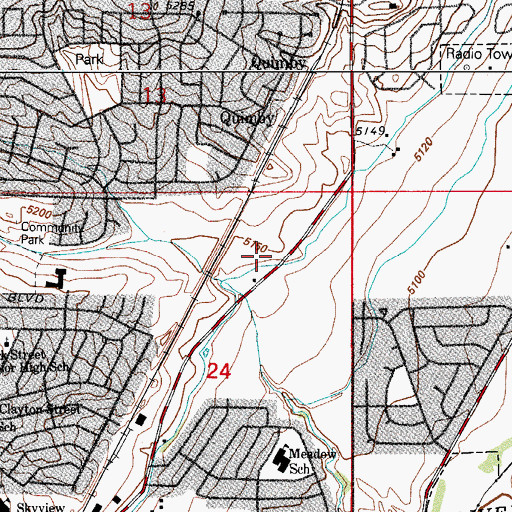 Topographic Map of Colorado Agricultural Canal, CO