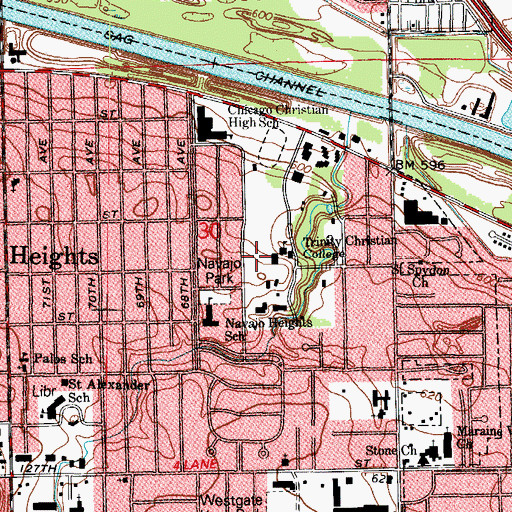Topographic Map of Heritage Science Center, IL