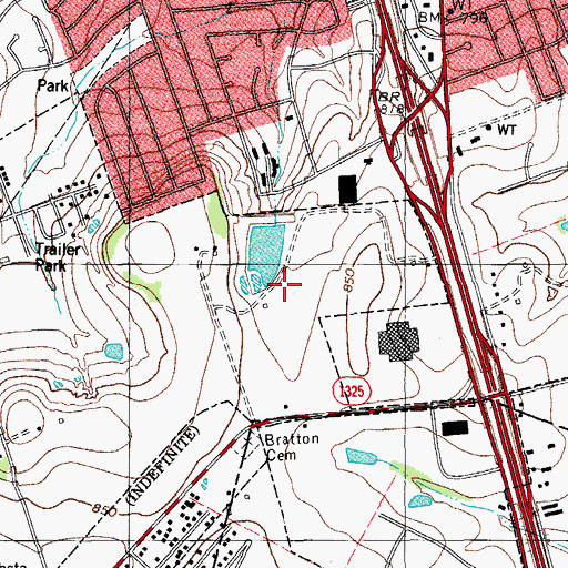 Topographic Map of La Frontera in Round Rock, TX