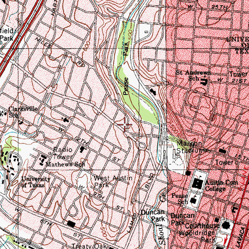 Topographic Map of Judge Robert Lynn Batts House, TX
