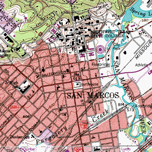Topographic Map of Hardy-Williams Building, TX
