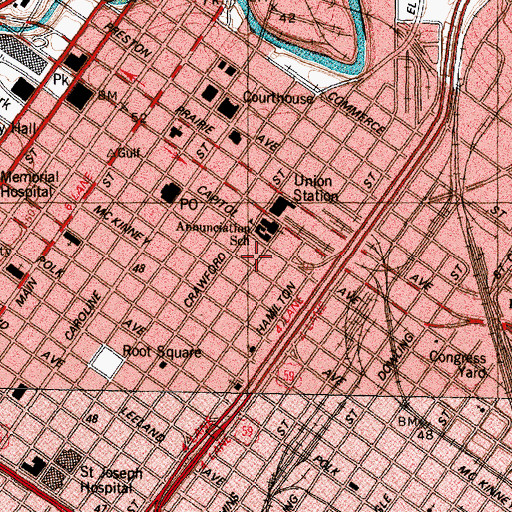 Topographic Map of Arthur B Cohn House, TX