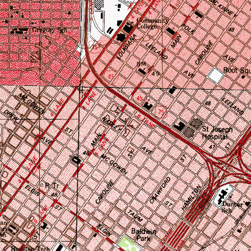 Topographic Map of Allen Paul House, TX