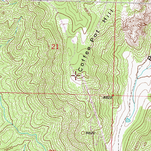 Topographic Map of Coffee Pot Hill, CO