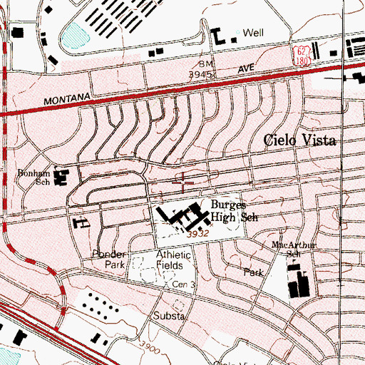 Topographic Map of Edgemere Walk and Jog Trail, TX