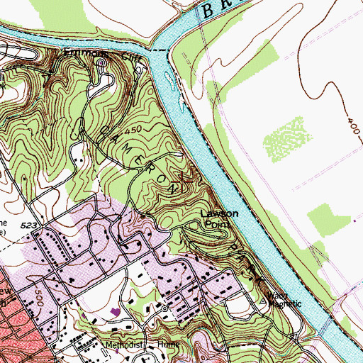 Topographic Map of Cameron Park Hike and Bike Trail, TX