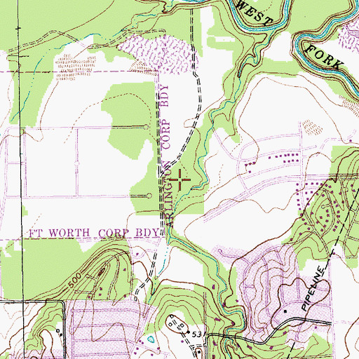 Topographic Map of River Legacy Parks Trail, TX