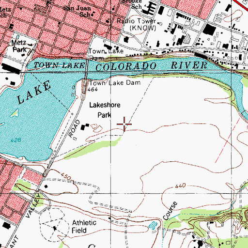 Topographic Map of Roy Guerrero Colorado River Park Trail, TX