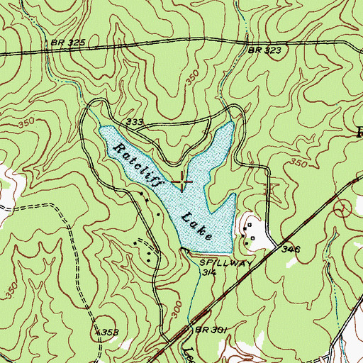 Topographic Map of Ratcliff Lake Trail, TX