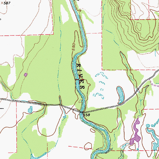 Topographic Map of Ray Roberts Greenbelt Corridor Trail, TX