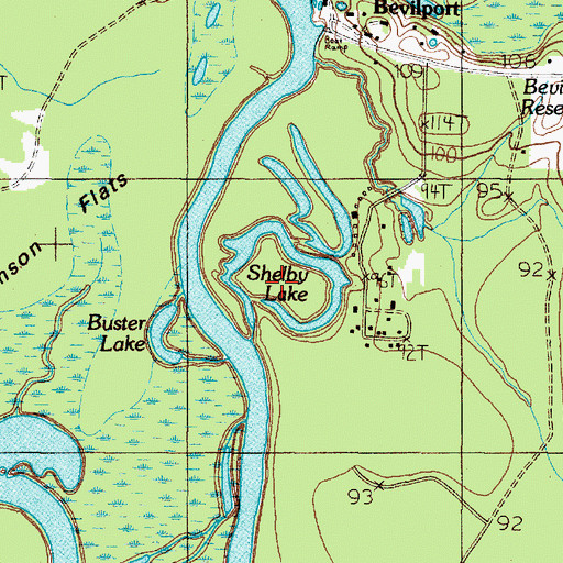 Topographic Map of Old River Woodland Trail, TX