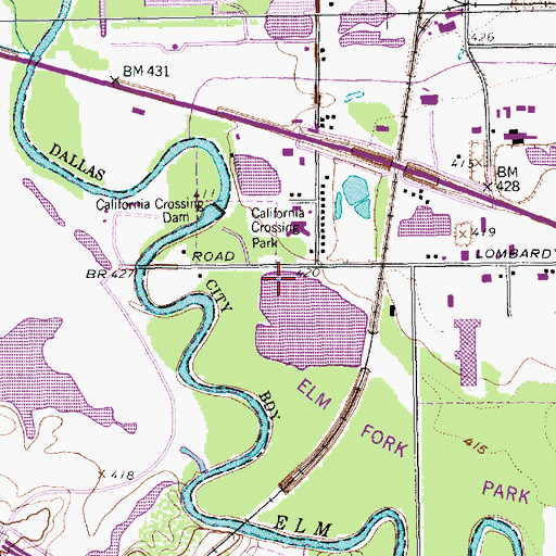 Topographic Map of L B Houston Park Nature Trail, TX