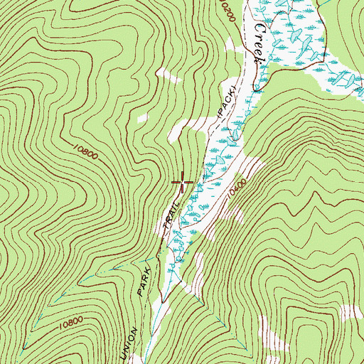 Topographic Map of Gold Creek Union Park Trail, CO