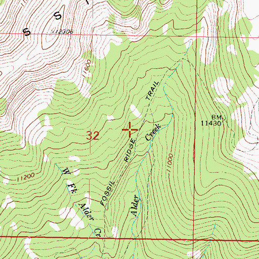 Topographic Map of Fossil Ridge Trail, CO