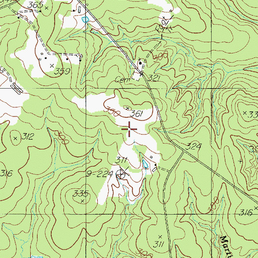 Topographic Map of West Hamilton (historical), TX