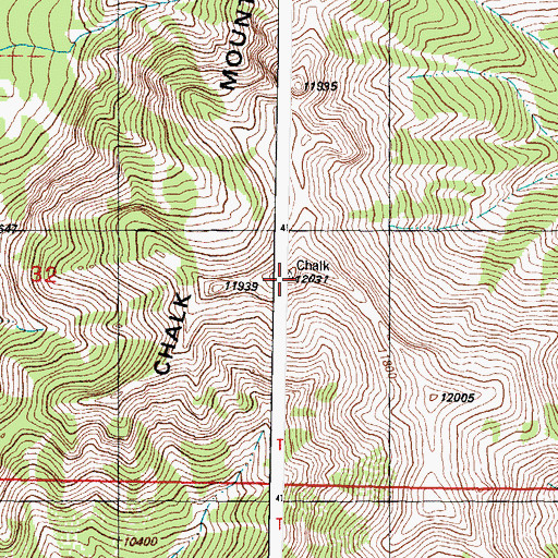 Topographic Map of Chalk Mountains, CO