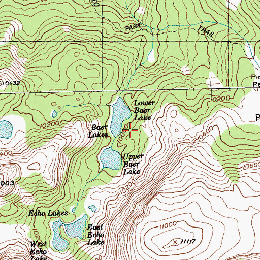 Topographic Map of Popo Agie Wilderness, WY