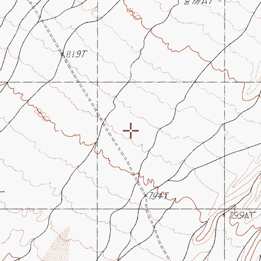 Topographic Map of Mojave Wilderness, CA