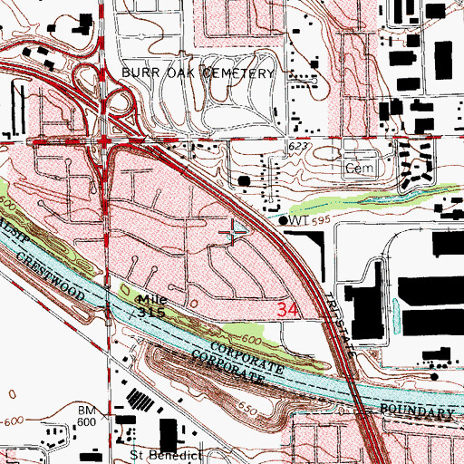 Topographic Map of Wilkins Park, IL