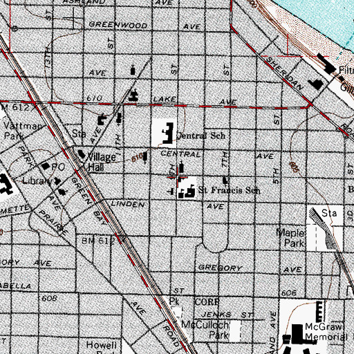 Topographic Map of Saint Francis Xavier Catholic Church, IL