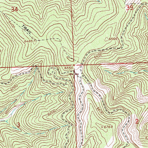 Topographic Map of Bobcat Saddle, MT