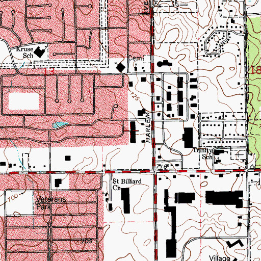 Topographic Map of Orland Consumer Square Shopping Center, IL