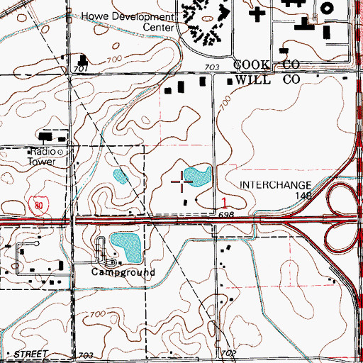 Topographic Map of North Creek Business Center, IL
