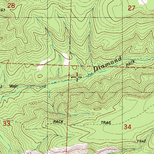 Topographic Map of Caves Well, NM