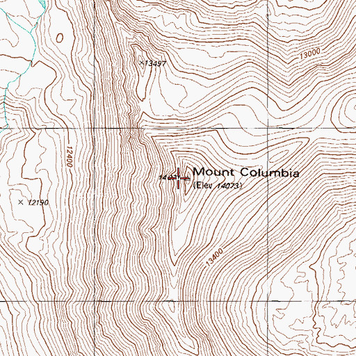 Topographic Map of Mount Columbia, CO