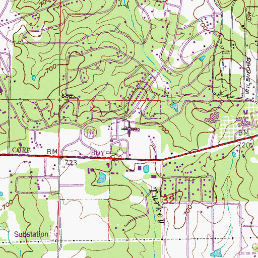 Topographic Map of Cherokee Elementary School, AR