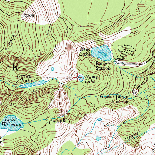 Topographic Map of Nymph Lake, CO