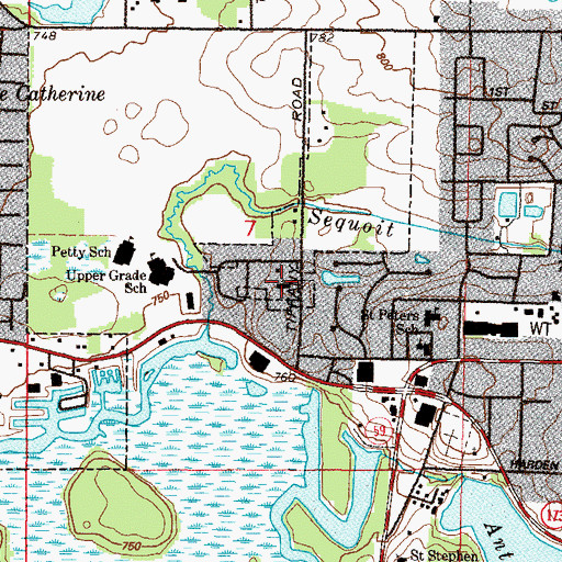 Topographic Map of Antioch Evangelical Free Church, IL