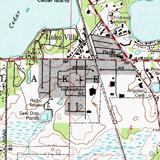 Topographic Map of Lake Villa United Methodist Church, IL