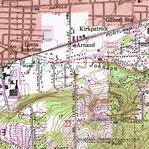 Topographic Map of Brookside Park, OR