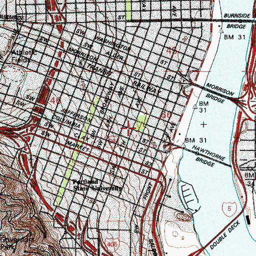 Topographic Map of Chapman Square, OR