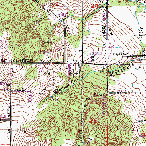 Topographic Map of Gentemann Property, OR