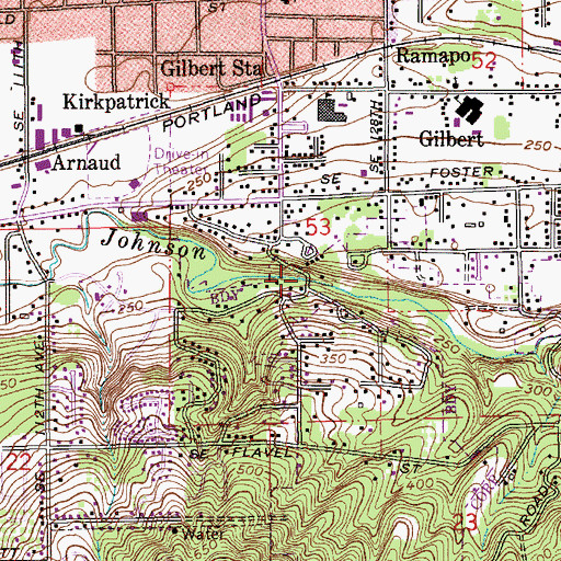 Topographic Map of Leach Botanical Garden, OR