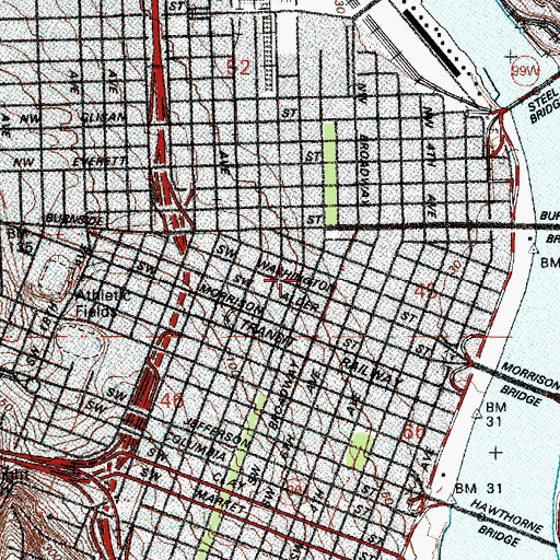 Topographic Map of O'Bryant Square, OR
