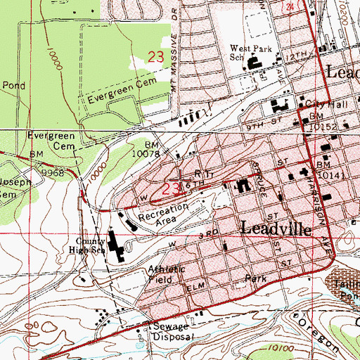 Topographic Map of KRMH-AM (Leadville), CO