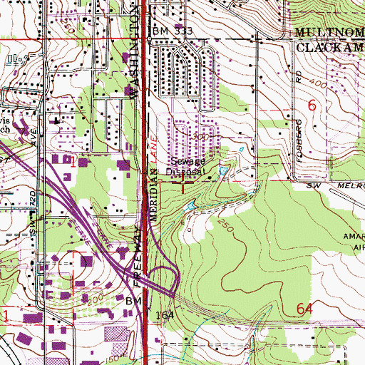 Topographic Map of Southwood City Park, OR