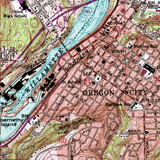 Topographic Map of Ermatinger House, OR