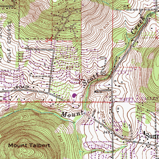 Topographic Map of Southern Lites Park, OR