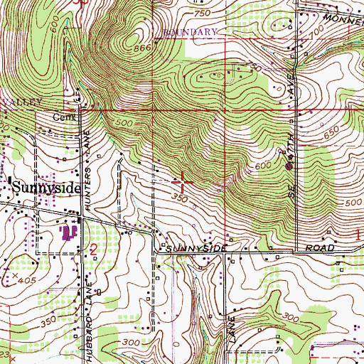 Topographic Map of Summerfield Park, OR