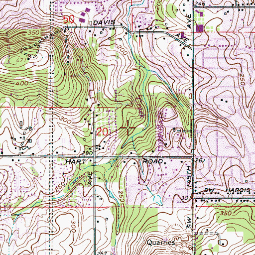 Topographic Map of Lowami Hart Woods Park, OR