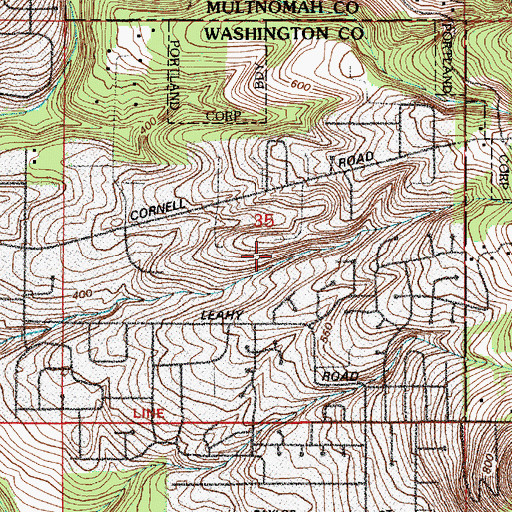 Topographic Map of Roger Tilbury Memorial Park, OR