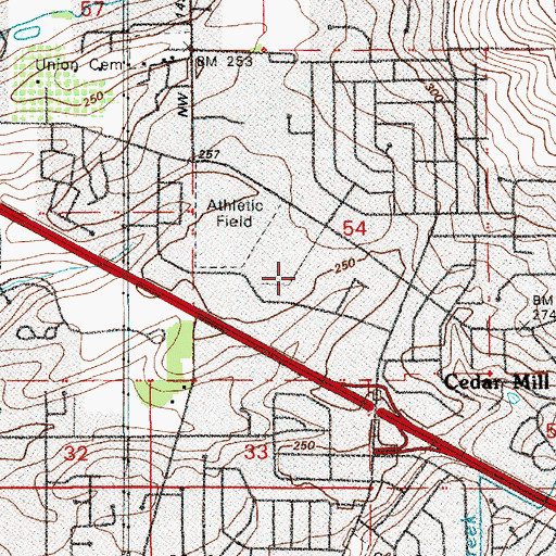 Topographic Map of Sunset Swim Center/Park, OR