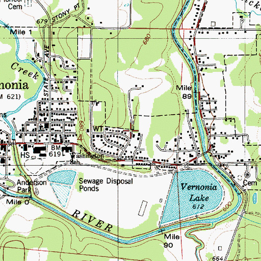 Topographic Map of Spencer City Park, OR