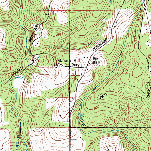 Topographic Map of Mason Hill Park, OR