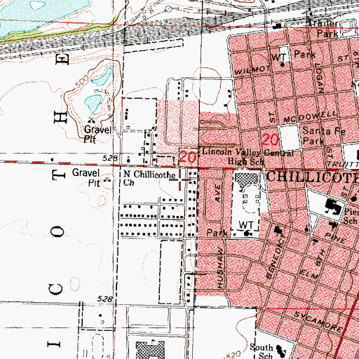 Topographic Map of Chillicothe Community Fire Department Station 2, IL
