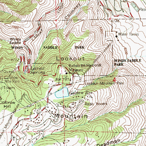 Topographic Map of KHOW-FM (Denver), CO